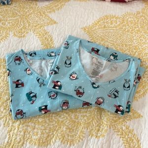 Girls - Matching winter penguin pajamas